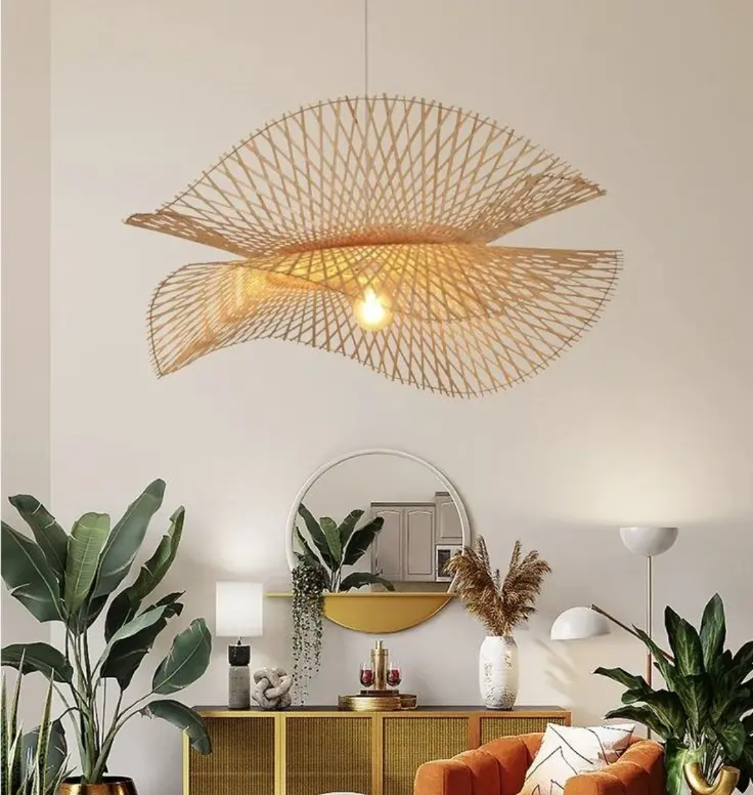Lotus Leaf Bamboo Pendant Light