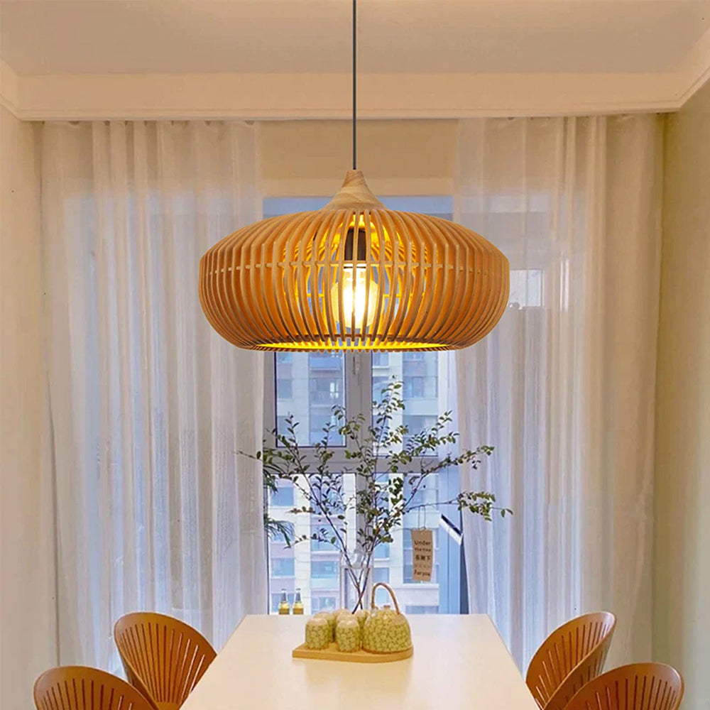 Nordic Wooden Birdcage Pendant